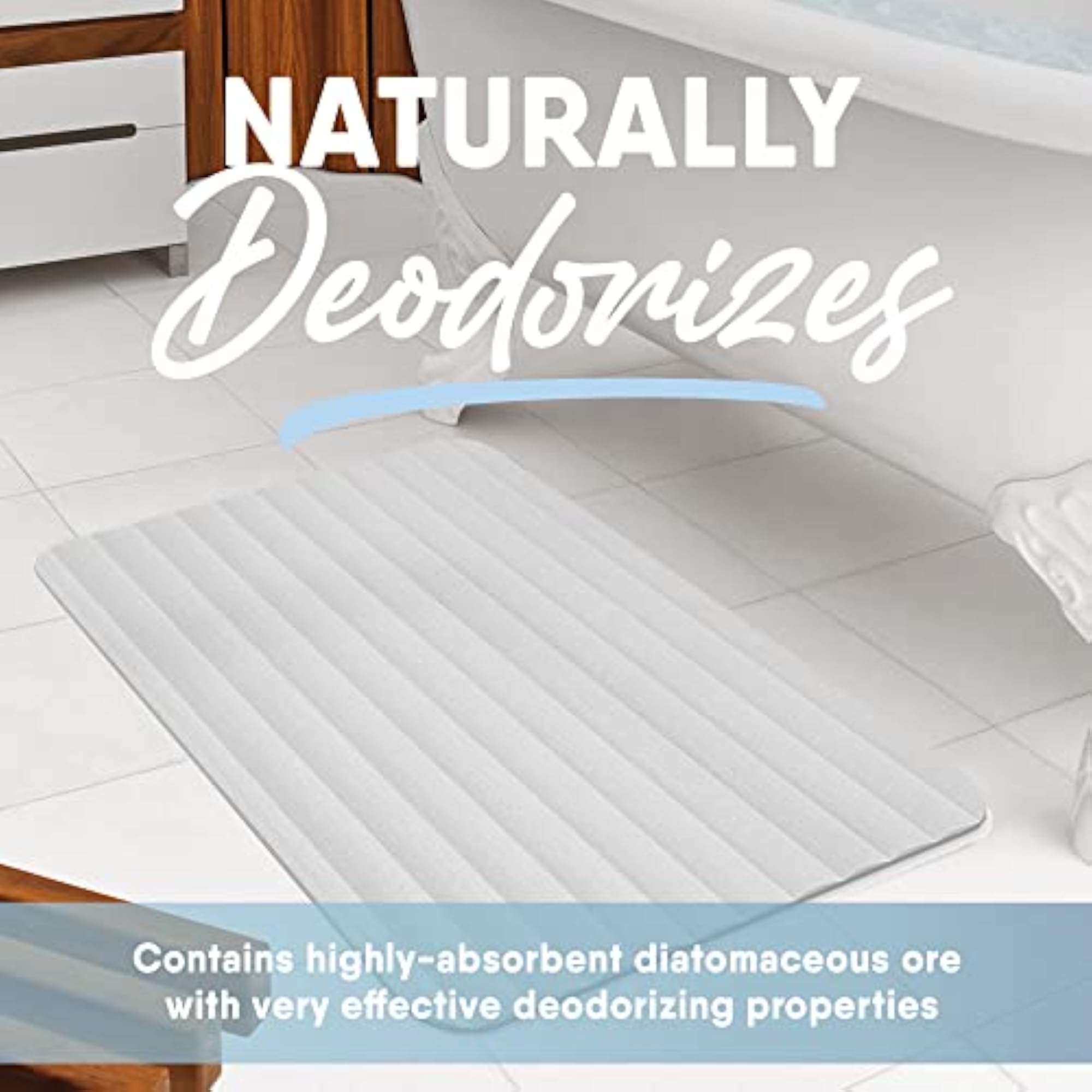 Drystone Absorbent Bath Mat, Real Stone Design Gift